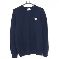 【美品】ジャックバニー セーター ネイビー コットン100％ グローブワッペン メンズ 6(XL ) ゴルフウェア Jack Bunny