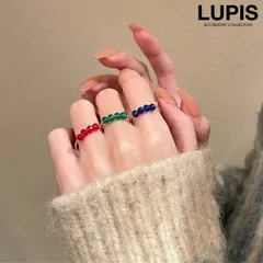 指輪 リング レディース ビーズ ワイヤーリング 華奢 細め スリム 上品 華やか ポップ ガーリー シンプル  ルピス v2092