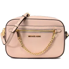 マイケルコース バッグ MICHAEL KORS レザー ジェット セット アイテム ロゴ ラージ イースト ウエスト ジップ チェーン クロスボディ 斜めがけ ショルダーバッグ ベージュ 35S1GTTC7L