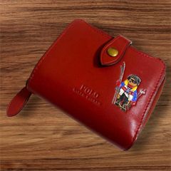 希少】ポロラルフローレン ポロベア 二つ折り財布 レッド 美品 小銭