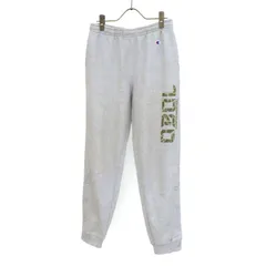 HR0311 美品 Champion チャンピオン スウェットパンツ 裾ボタン ロゴ プリント バスケットボール Mサイズ グレー メンズ