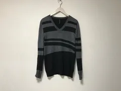 本物ブラックバレットNEILBARRETTニールバレットウールVネックネックニット長袖セーターメンズサーフミリタリーアメカジビジネススーツドレスゴルフL黒ブラックグレー柄3