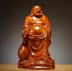 布袋様木彫り彫刻【黄金楠木彫】 2025年最新】木彫り布袋様の人気アイテム - メルカリ