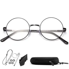 【新品】 [Soarea] おしゃれ老眼鏡 メンズ レディース 丸メガネ ブルーライトカット かわいい 老眼鏡 (ブラック, 2.50)