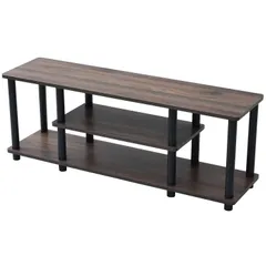 【在庫処分】A4対応 かんたん組立 幅111.5×奥行30×高さ41.5cm 工具不要 43型対応 収納棚 テレビ台 コロンビアウォルナット/ブラック [山善] YWTVE-1130(CWL/BK)