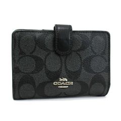 COACH 新品 花柄 グリーン 折り財布 コーチ フラワー 緑 財布 W23