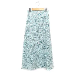 フリークスストア FREAKS STORE スカート フレア ロング マキシ丈 透け感 サイドジップ 花柄 F ディープグリーン /NT8