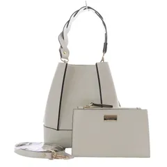 デミルクス ビームス Demi-Luxe BEAMS ジャンニノターロ GIANNI NOTARO パネル バケツバッグ ハンドバッグ ワンハンドル ショルダーバッグ 2way レザー ポーチ付き アイボリー /YO26