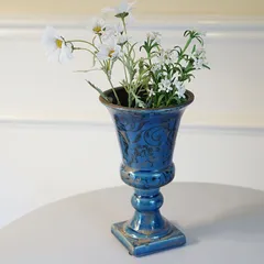 コベントガーデン ラヴェル・カップ ポットブルー 花瓶 陶器 アンティーク仕上げ 置物 オブジェ