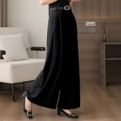 ☆ ブラック ☆ Sサイズ ☆ ワイドパンツ kpants187 ワイドパンツ レディース ガウチョパンツ ボトムス ロング丈 フレアパンツ スカーチョ きれいめ ハイウエスト シンプル 無地 ドレープ ゆったり 通勤 通学 オフィス カジュアル 秋 冬