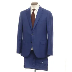【中古】ボリオリ BOGLIOLI ウール チェック 2B セットアップ スーツ ダークブルー【サイズ54】【メンズ】のサムネイル