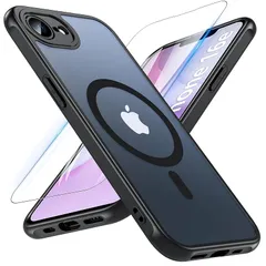 iPhone 16e ケース 2025【MagSafe対応・ガラスフィルム付き】Hensinple iphonese4ケース アイフォン16e ケース 半透明 耐衝撃 iPhone 16e カバー 黄ばみなし ストラップホール iPhone16eケース 指 1