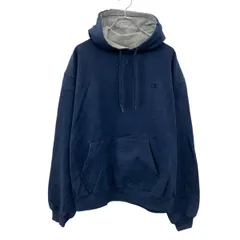 Champion 無地 スウェット パーカー L ネイビー チャンピオン 裏起毛 胸ワンポイント刺繍 古着卸 アメリカ仕入 a708-6088