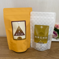 【粉末玄米茶スティック＆三角ティーバッグほうじ茶20個入セット】