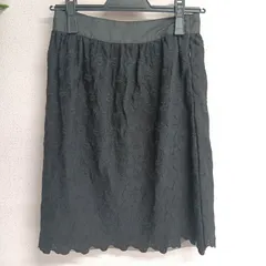 [UNRELISH]アンレリッシュ タイトスカート 膝丈 刺繍 シアー レディース タグ付き サイズS ブラック（い-271，ナ）のサムネイル
