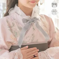 【グレー】リボン付き襦袢 YUP12 ≪メール便優先商品≫ キッズ キャサリンコテージ