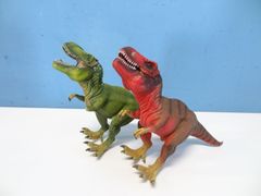 シュライヒ ティラノサウルス レックス フィギュア 2体 レッド グリーン グリーン片腕折れ 恐竜 schleich