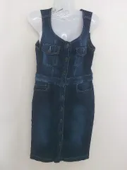 ◇ cepo セポ デニム タイト 膝丈 ジャンパースカート サイズM ブルー レディース  【中古】 【1206240010512】