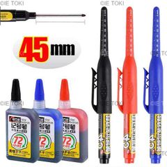 45 ミリメートル防水深穴マーカーペンロングペン先ヘッド大工ペン黒/青/赤インク多目的木工ハンドツール