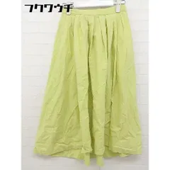 ◇ green label relaxing UNITED ARROWS ウエストゴム 膝下丈 プリーツ スカート サイズ36 イエロー レディース  【中古】 【1107060004364】