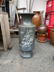 大理石　花瓶　フラワーベース　竹虎　虎絵　レトロ　昭和レトロ　シャビー　アンティーク　ヴィンテージ