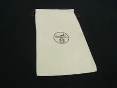 ■美品■ HERMES エルメス 約21.5cm×約38.5cm キャンバス  ヘリンボーン 巾着型 保存袋 ライトベージュ系 DK6598