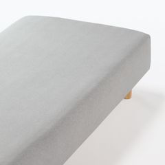 【在庫セール】無印良品 綿天竺ボックスシーツ・Ｓ ・１００×２００×１８‐２８ｃｍ用・杢グレー 84738319