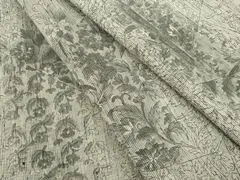 平和屋着物●上質な紬　手描き　切り嵌め花文　正絹　逸品　AABA6711ck