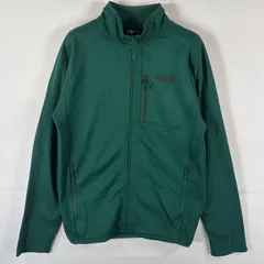 古着 ザ・ノースフェイス THE NORTH FACE フルジップフリースジャケット トレーナー ワンポイントロゴ 胸ポケット S  グリーン メンズ