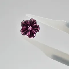 【希少フラワーカット】0.6ct 天然ロードライトガーネット ソ付