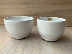 粉引き　白　ぐい呑み　2つ　デミカップ