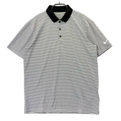 サイズ：L NIKE GOLF ナイキゴルフ  半袖ポロシャツ ボーダー柄 ブラック系 [240101505684] ゴルフウェア メンズ ストスト