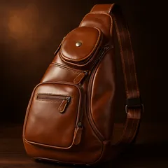 【高級本革】TIDING 潮牛 ワンショルダーバッグ メンズ 多機能 ボディバッグ 斜め掛け レザー ブラウン