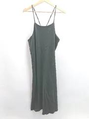 ◇ Θ Kastane 肩紐調節可能 ストレッチ素材 ノースリーブ マキシ丈 ワンピース サイズF ブラック レディース E  【1412090012136】