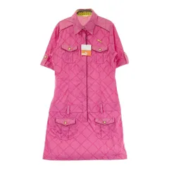 サイズ：L PUMA GOLF プーマゴルフ  ハーフジップ 半袖ワンピース 総柄 ピンク系 [240101370213] ゴルフウェア レディース ストスト