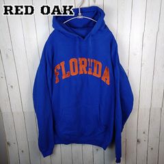 RED OAK ロゴプリントスウェットパーカー メンズL FLORIDA ブルー