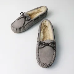 エミューオーストラリア EMU Australia Amity モカシン シューズ 7/グレー ムートン スエード レザー 靴 リボン 24cm【2400014238112】