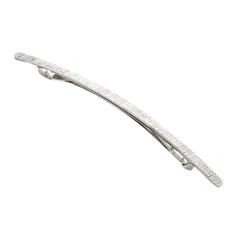 【A：シルバー × ワンサイズ】[Cream dot. クリームドット公式] ヘアアクセサリー レディース 8タイプ バレッタ ヘアクリップ 大きめ メタル セミマット ヘアライン加工 太め オーバル アーチ 光沢感 大人 上品 エレガント シンプル