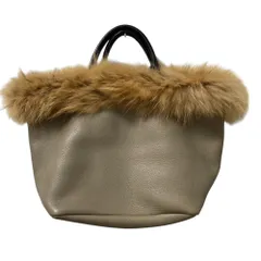 【美品】VIOLAd'ORO フォックスファー　レザー　ボディバッグ　グレー系 専用 美品 VIOLAd'ORO ヴィオラドーロ フォックス ファーバッグ