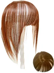 Luce brillare 部分ウィッグ かつら 女性 レディース 人毛様高級ファイバーウィッグ ショート 前髪 ストレート I型つむじ 医療用 つむじ 頭頂部 【必需品３点セット】カツラ うぃっぐ 美人premium＋ (ベ [ベージュブラウン (人工毛)]