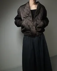 atomic velor × quilting reversible puffer cropped jacket 80s 90s キルティング × アトミック柄 ベロア ベルベット リバーシブル MA-1風 中綿 短丈 ブルゾン ジャケット ボンバージャケット