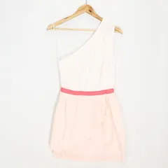 新品 正規品 ドレスギャラリー Dress Gallery ワンピース 36 レディース Sサイズ ホワイト×ベビーピンク ワンショルダーワンピース バイカラー アウトレット 851-32317-193