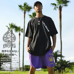 ACE FLAG 上下セット 半袖 Tシャツ ハーフパンツ メンズ 全6種 大きいサイズ エースフラッグ セットアップ ナイロン ビッグシルエット 大麻 マリファナ ヘンプ b系 ヒップホップ ファッション AF-SE-TS-082 XL