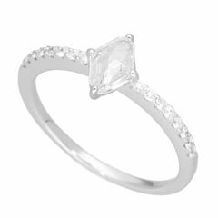 ダイヤモンド(0.303ct E-VS1)サイドダイヤモンド(0.16ct)リング Pt900 プラチナ 日本サイズ約12号 #52 鑑定書【送料無料】指輪【中古】24441107