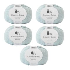 新品 原ウール knitworm 毛糸 5玉 カシミーベイビー 合太 50g(約145m) マイクロファイバーアクリル50% ナイロン50％ (6.アイスブルー)