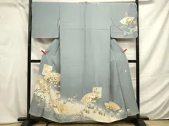 平和屋着物■訪問着　作家物　駒刺繍　枝梅飛鶴花文　暈し染め　金彩　正絹　逸品　未使用　DAAQ9497bc
