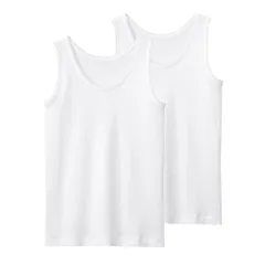 年間 綿100 オールシーズン コットン 子供肌着 部屋干し 抗菌 セット組 防臭 女の子 キッズ タンクトップ ホワイト【2枚組】 [グンゼ] 110