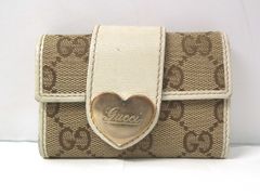 GUCCI グッチ GGキャンバス ラブリーハート 6連キーケース ブラウン