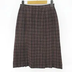 サブストリート SAB STREET チェック柄 膝丈 フレアスカート スカート 9 茶系 ブラウン 日本製 毛 ウール 裏地