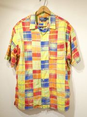 90s ラルフローレン パッチワークオープンカラーシャツ　CALDWELL XL 90s ラルフローレン パッチワークオープンカラーシャツ CALDWELL XL